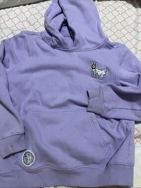Kids Light Purple Hoodie with Goat Patch